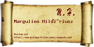 Margulies Hiláriusz névjegykártya